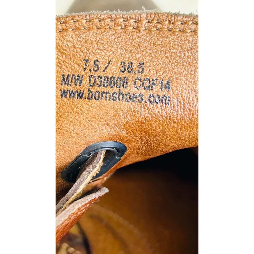 Born Womens Brown Distressed Leather Ankle Boots Buckle Booties F81504 US 7.5